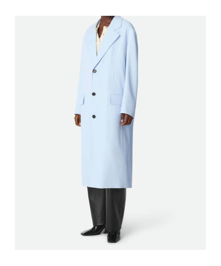 Bottega Veneta Viscose And Silk Twill Coat In Blue