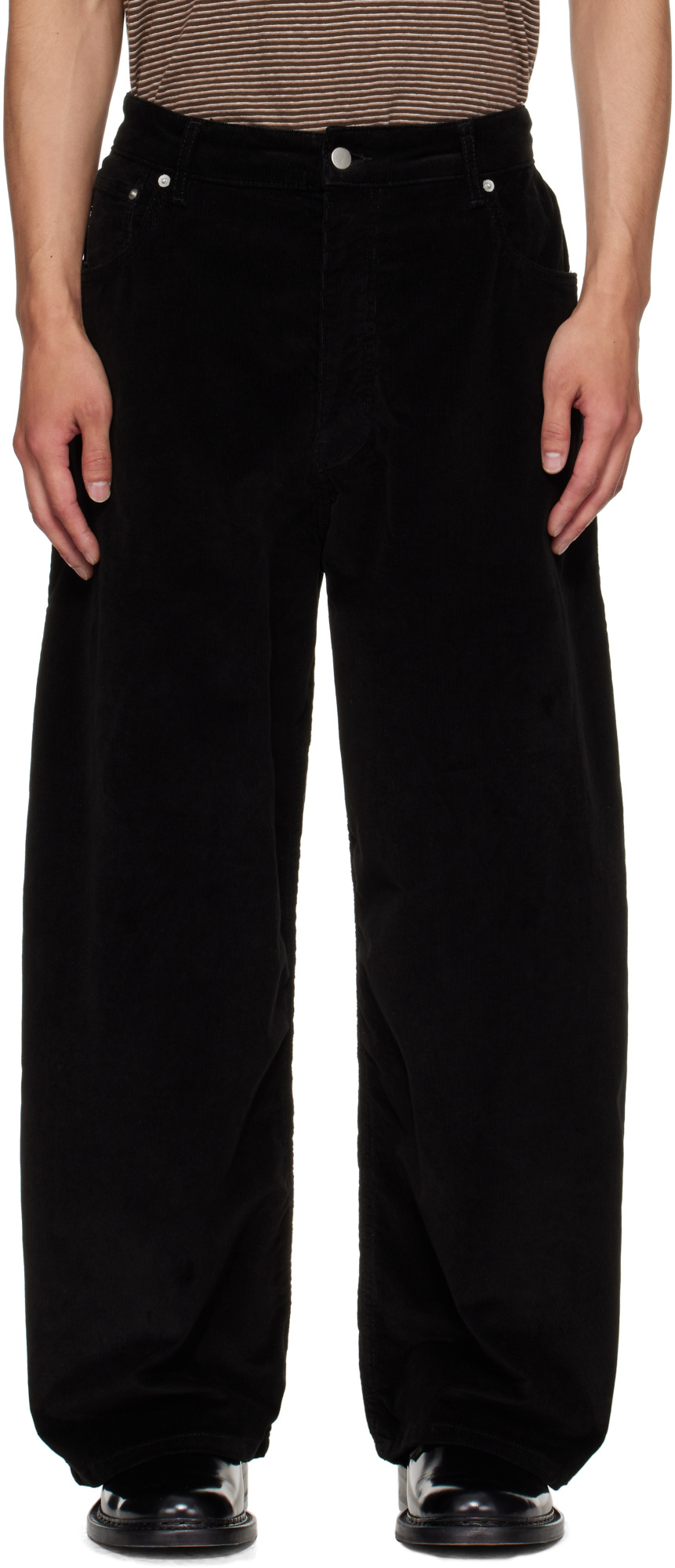 Studio Nicholson Belt Loops Slacks In Black