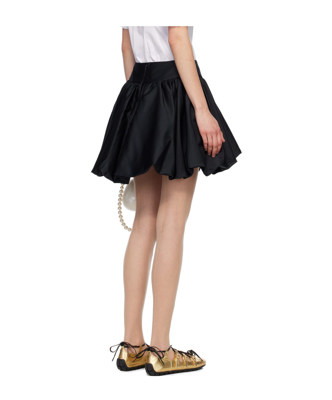 Simone Rocha Black Gathered Bubble Miniskirt In Black