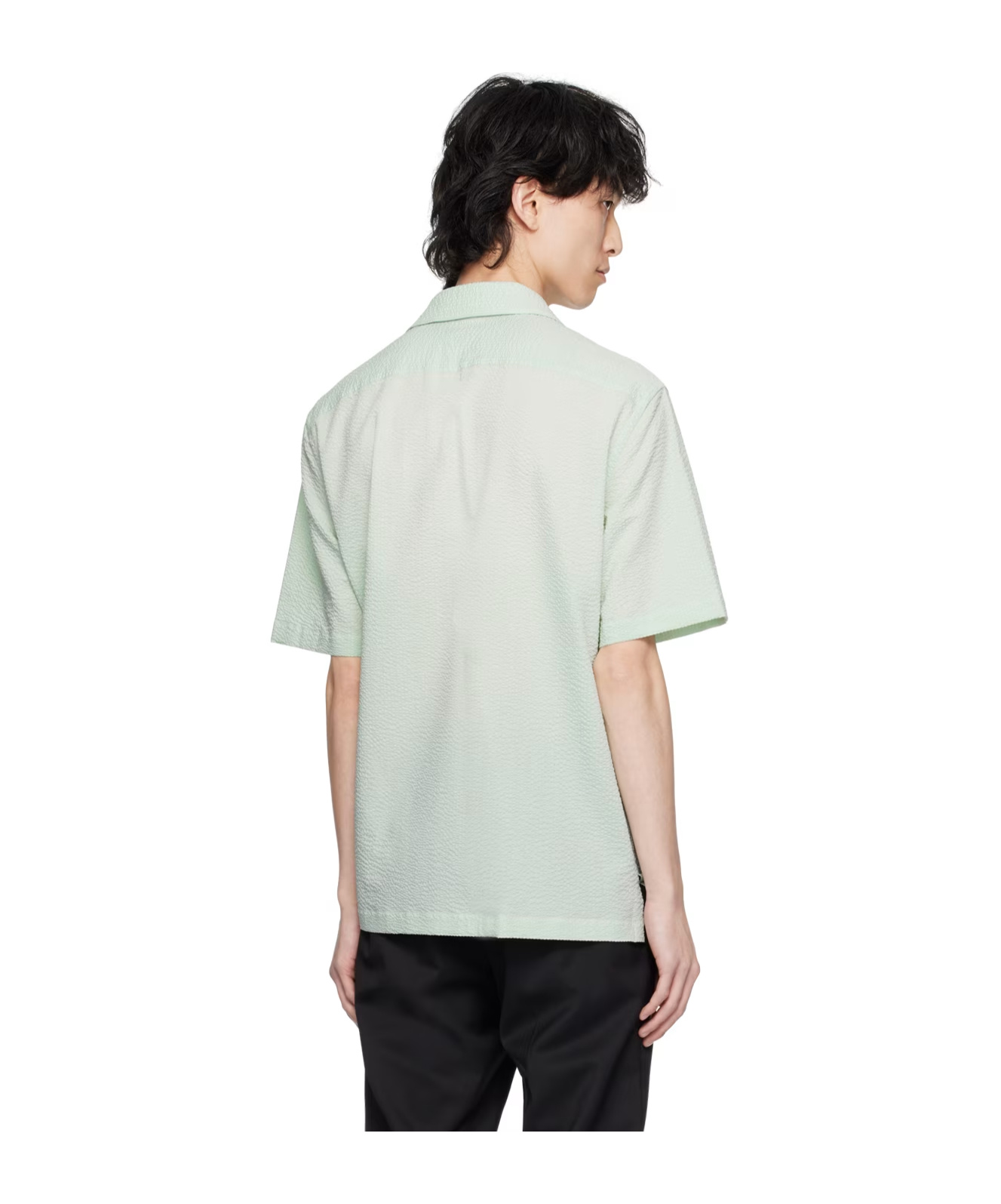 Zegna Green Button Shirt In White