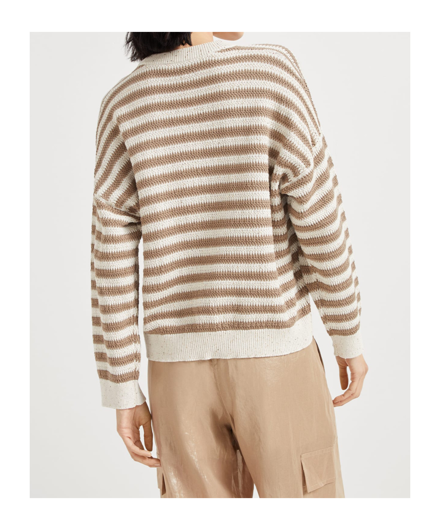Brunello Cucinelli Cotton Blend Sweater In Multi