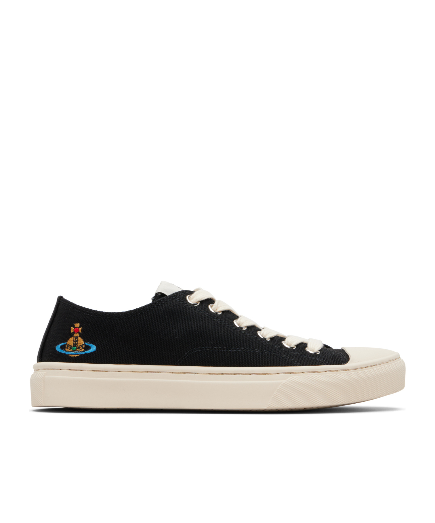 Vivienne Westwood Black Low Top Plimsoll Sneakers In Multi