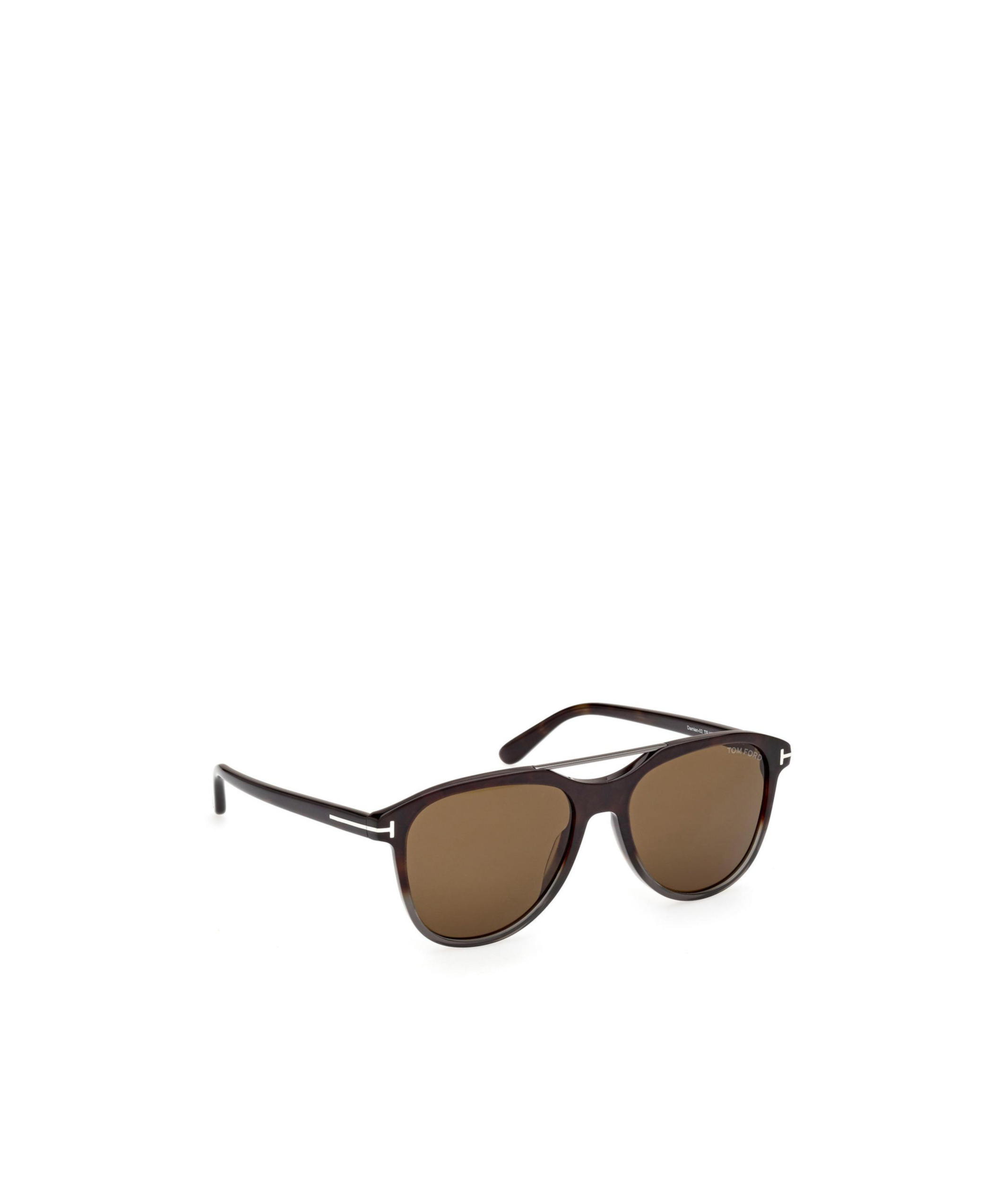 Tom Ford Eyewear Damian Pilot Frame Double Bridge Sunglasses In Brown