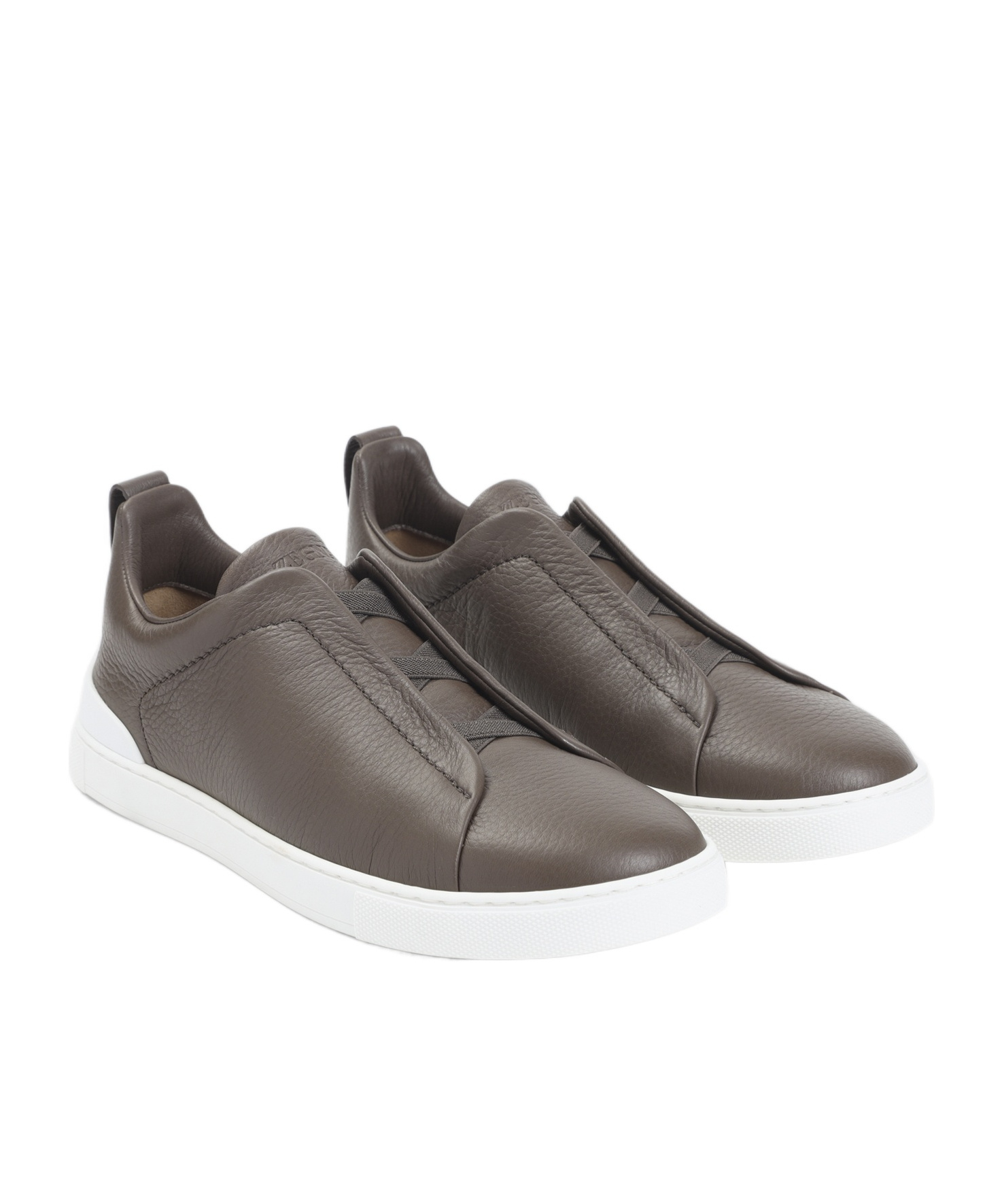 Zegna Triple Stitch Low-top Sneakers In Brown