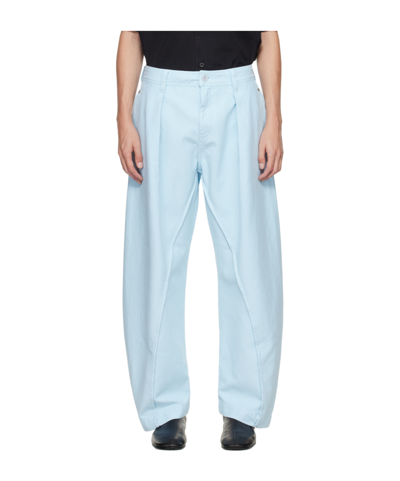Jw Anderson Twist Stitching Trousers In Blue