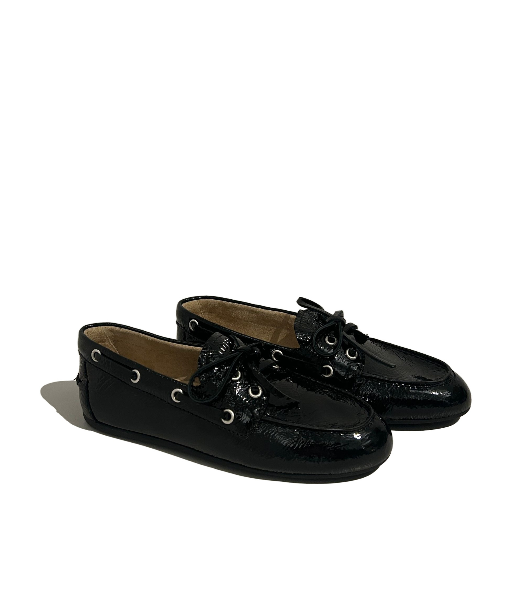 Miu Miu Round Head Loafer Shoes In Black