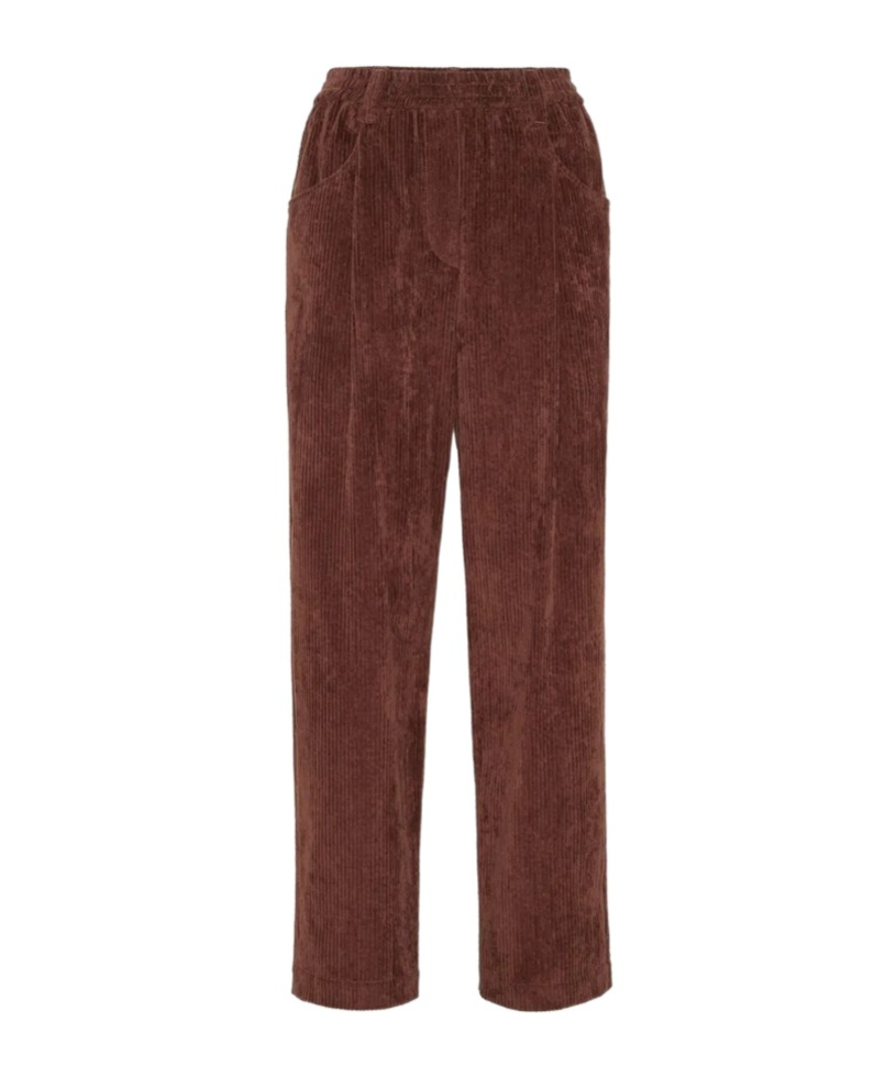 Brunello Cucinelli Soft Corduroy Pleated Straight-leg Ankle Pants In Brown