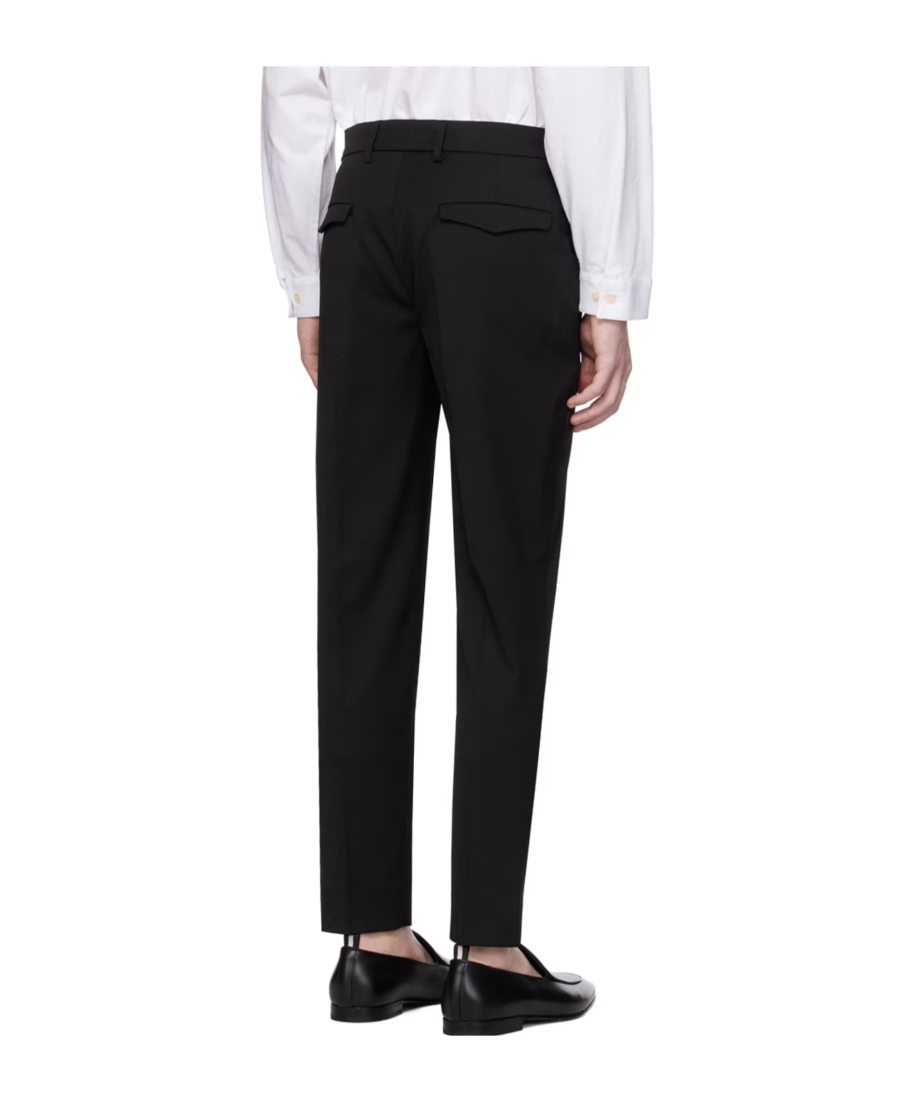 Shop Barena Venezia Capovae Novento Belt Ring Casual Pants In Black