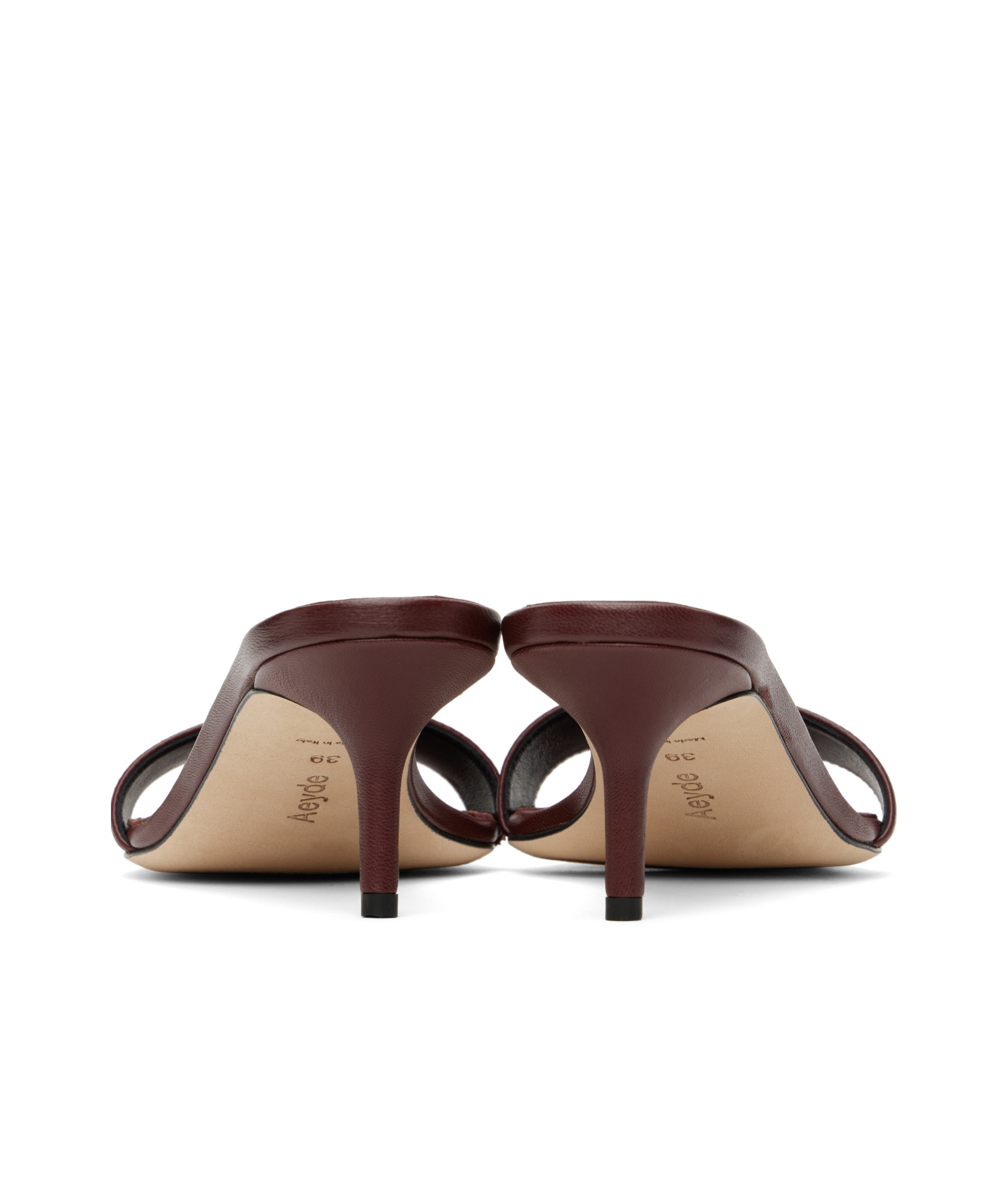 Aeyde Brown Ilvy Kid Suede Leather Mules