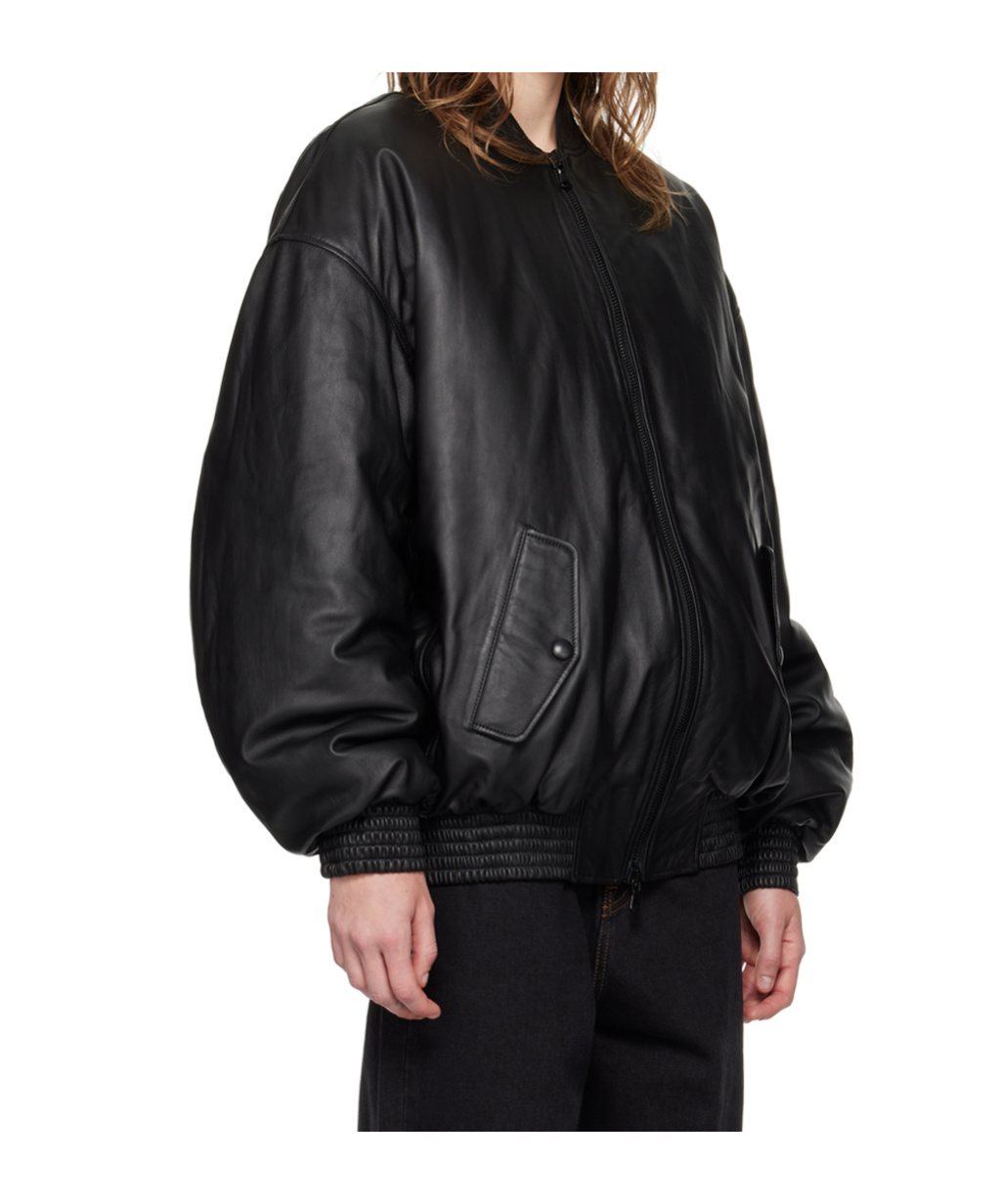 WARDROBE.NYC ZIPPERED LONG-SLEEVED LEATHER JACKET