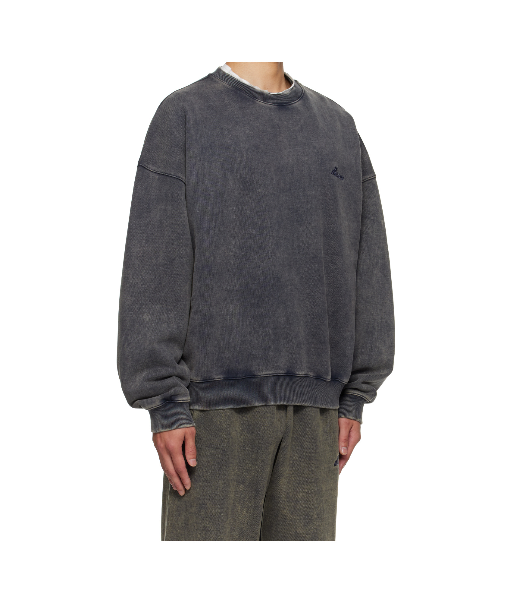 We11 Done Faded Round-necked Sweater In Gray
