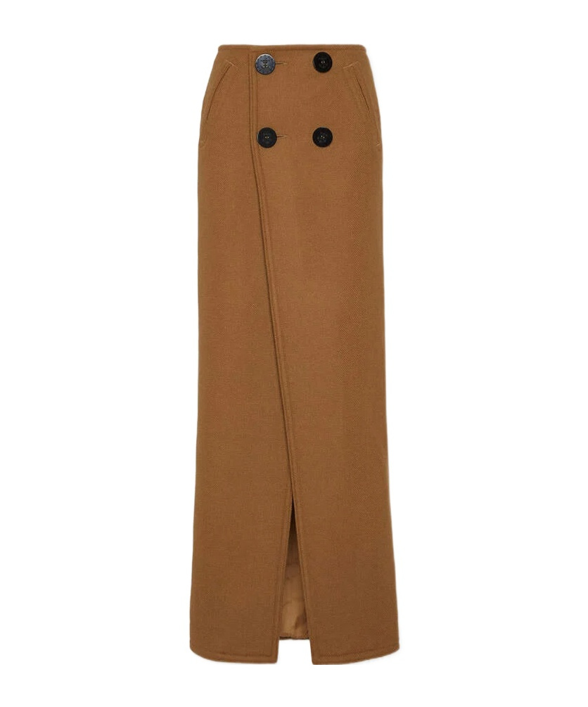 Dsquared2 Knitted Maxi Skirt In Brown