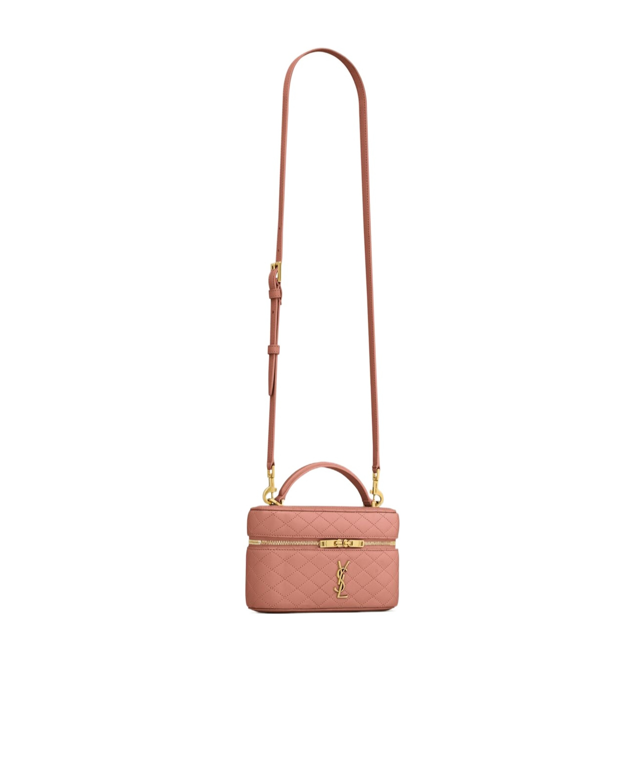 Saint Laurent Zippered Cosmetic Bag In Brown