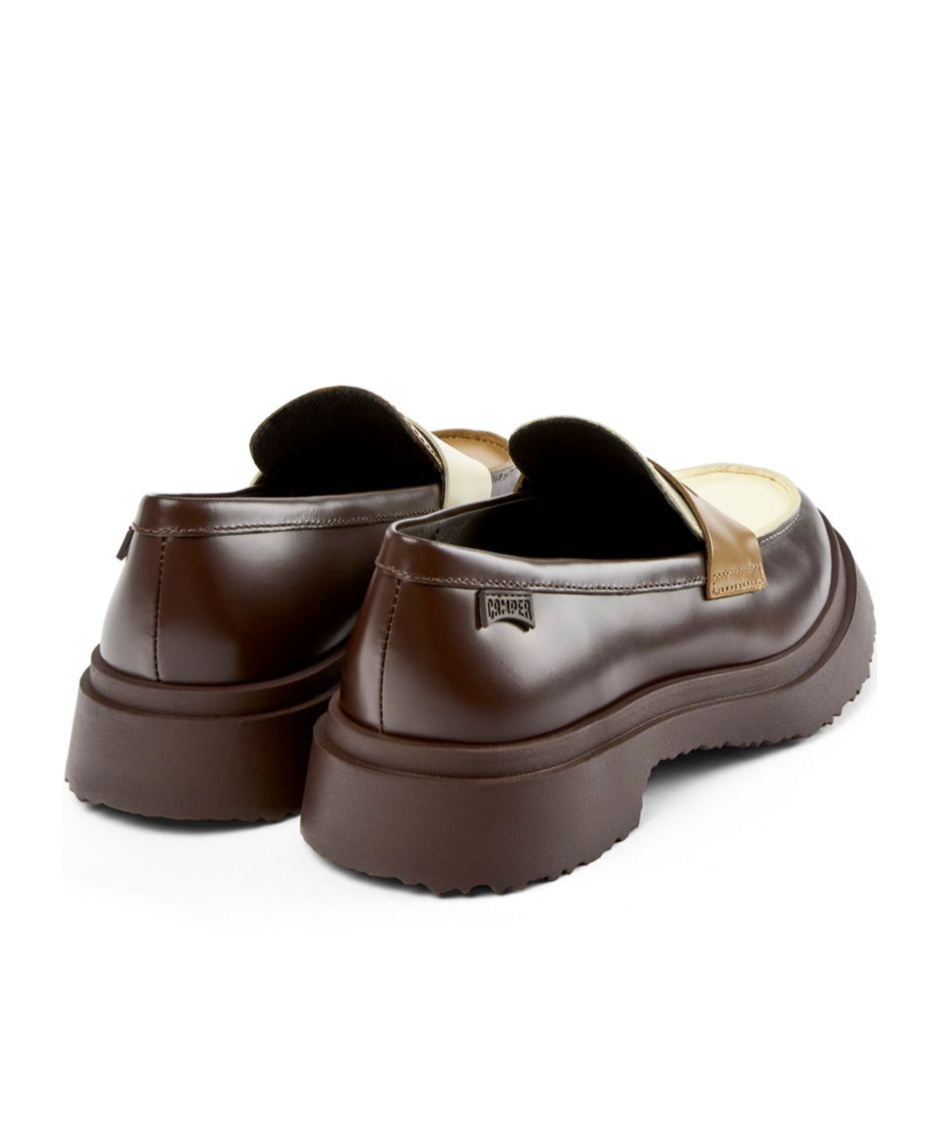 Shop Camper Round Head Loafer Shoes In Brown