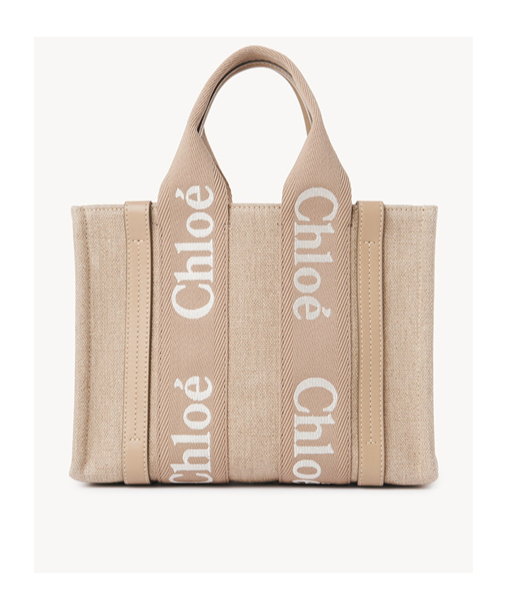 Chloé Small Woody Tote Bag In Nude