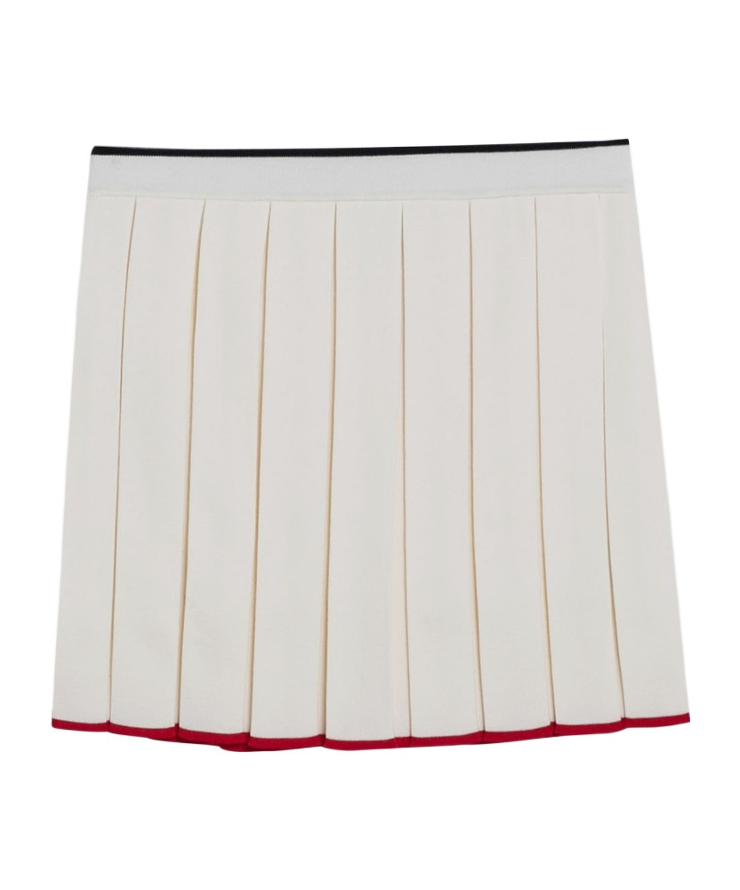THOM BROWNE PLEATED KNITTED MINI SKIRT