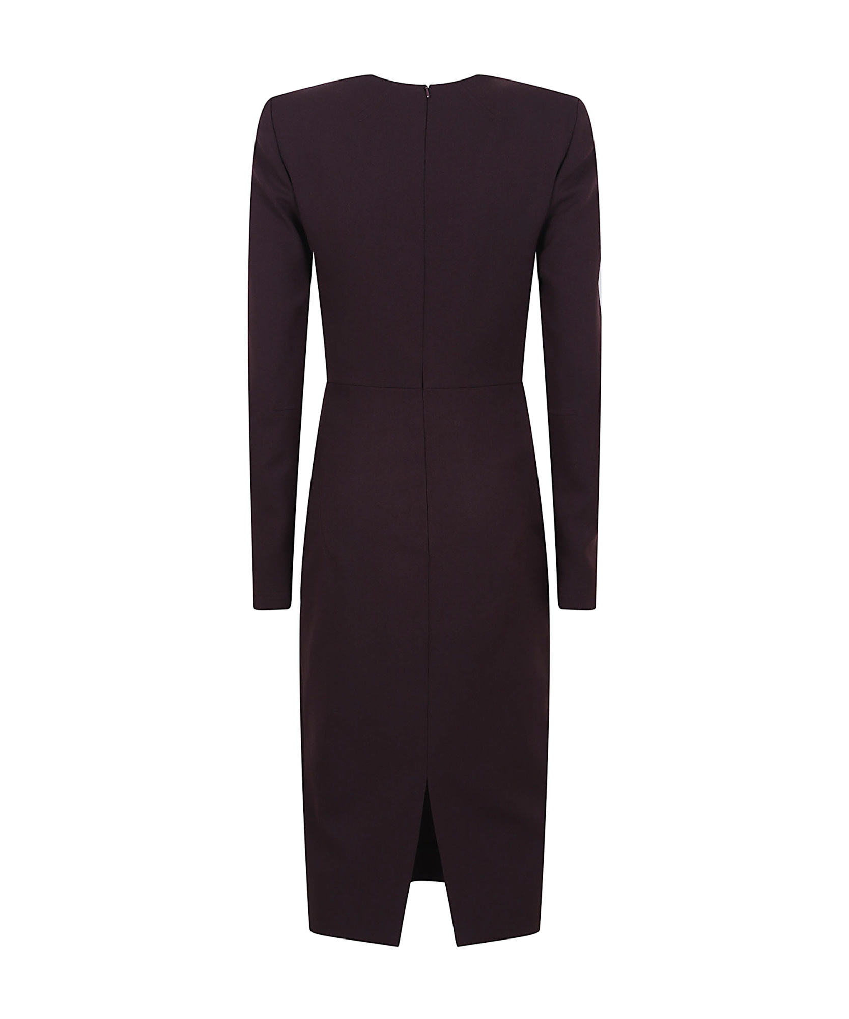 Victoria Beckham Fitted Long Sleeve Dress With Slit Back In Black