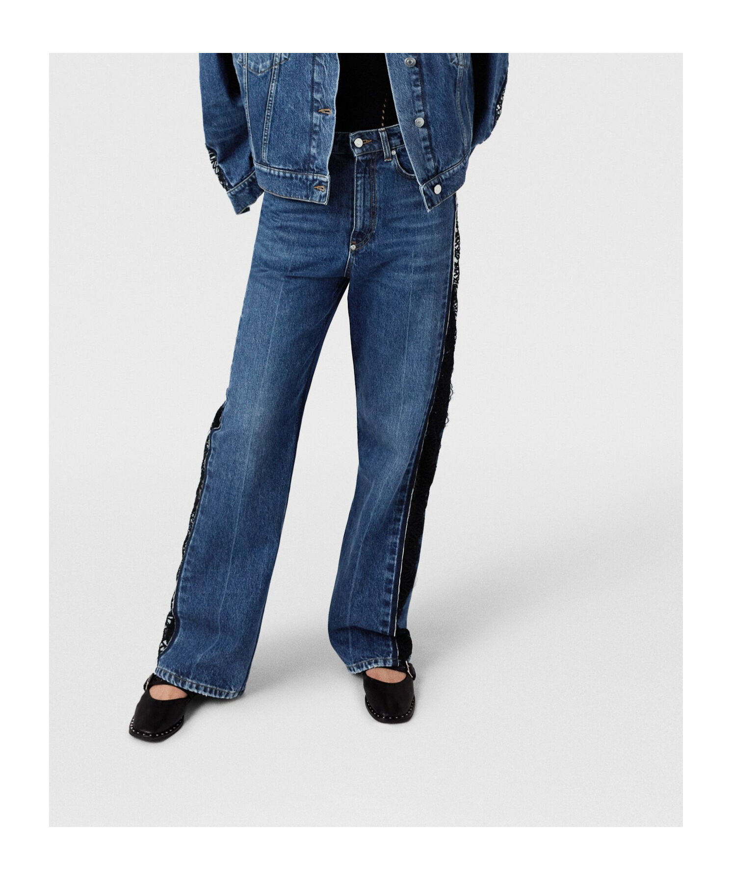 Stella Mccartney Womens Blue Vintage Denim Faded-wash Straight-leg High-rise Jeans In Blue