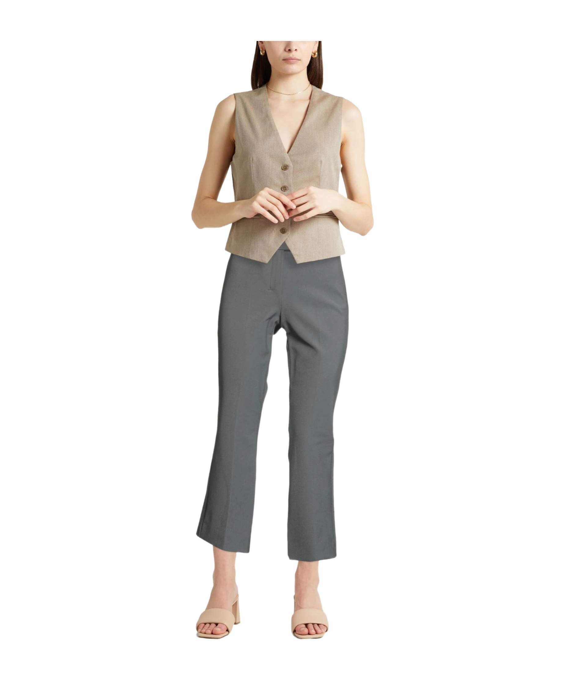 Max Mara Slim-fit Bootcut Pants In Gray