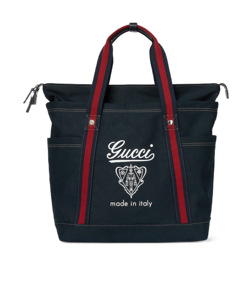Gucci Medium Printed Canvas Bag With Web In Dark Brown