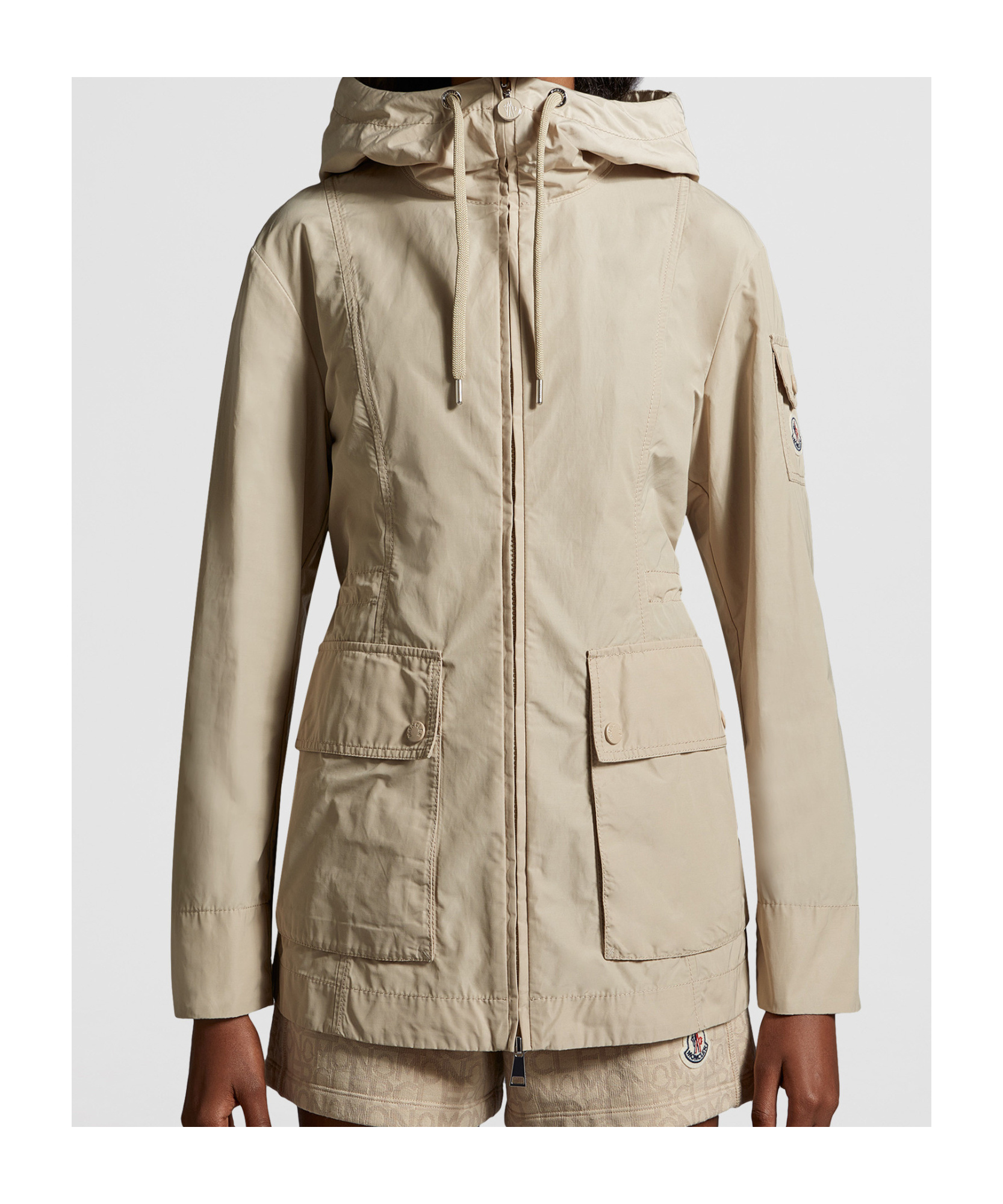 Moncler Vabre Zip-up Jacket In Nude