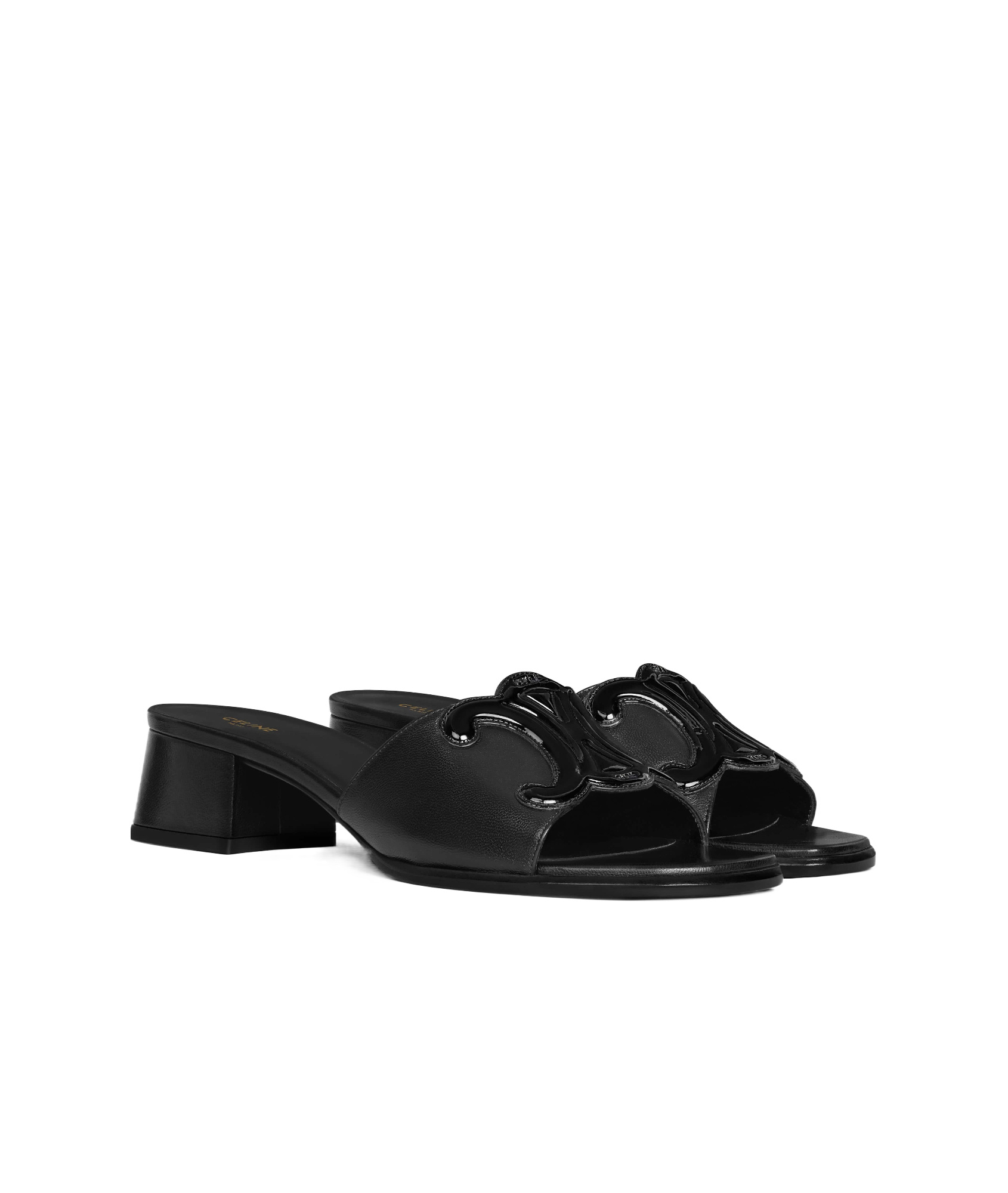 Celine Thick And High-heeled Muller Shoes In Black