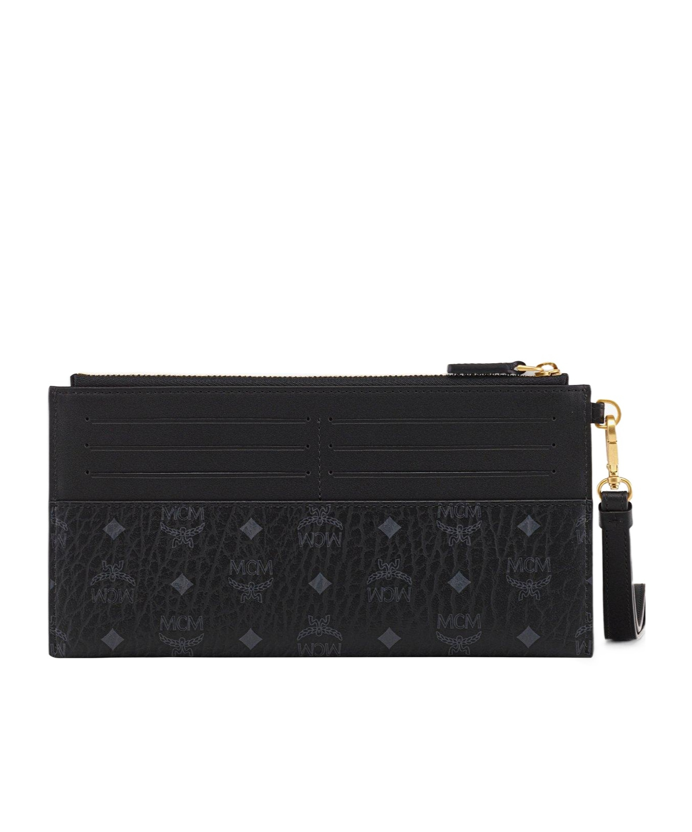 Mcm Aren Visetos Wrist Bag In Black