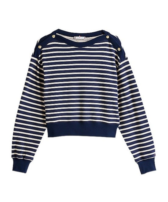 TOMMY HILFIGER LONG-SLEEVED STRIPED HOODIE