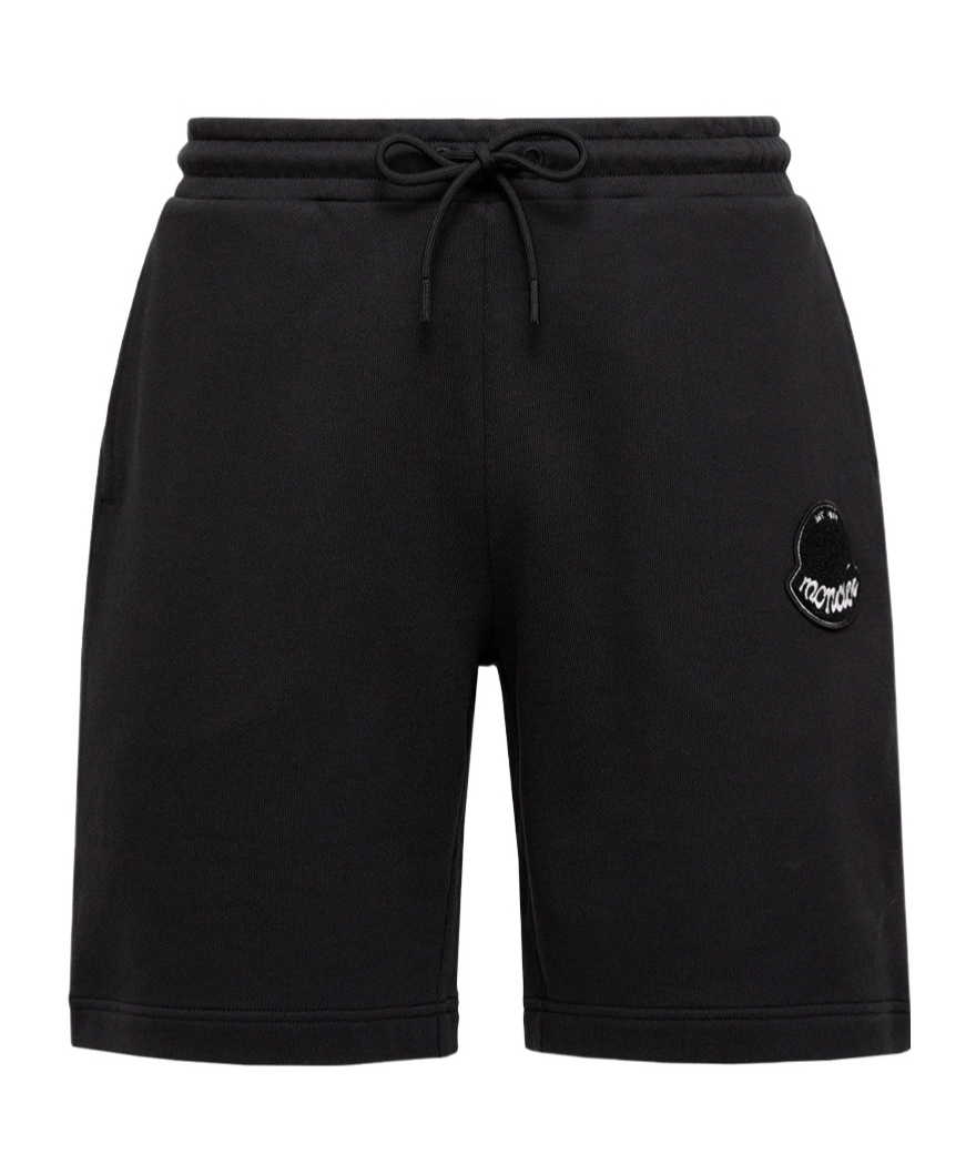 Moncler Embroidered-logo Track Shorts In Black