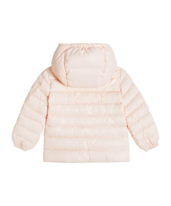 Moncler Enfant Logo Patch Hooded Jacket In Pink