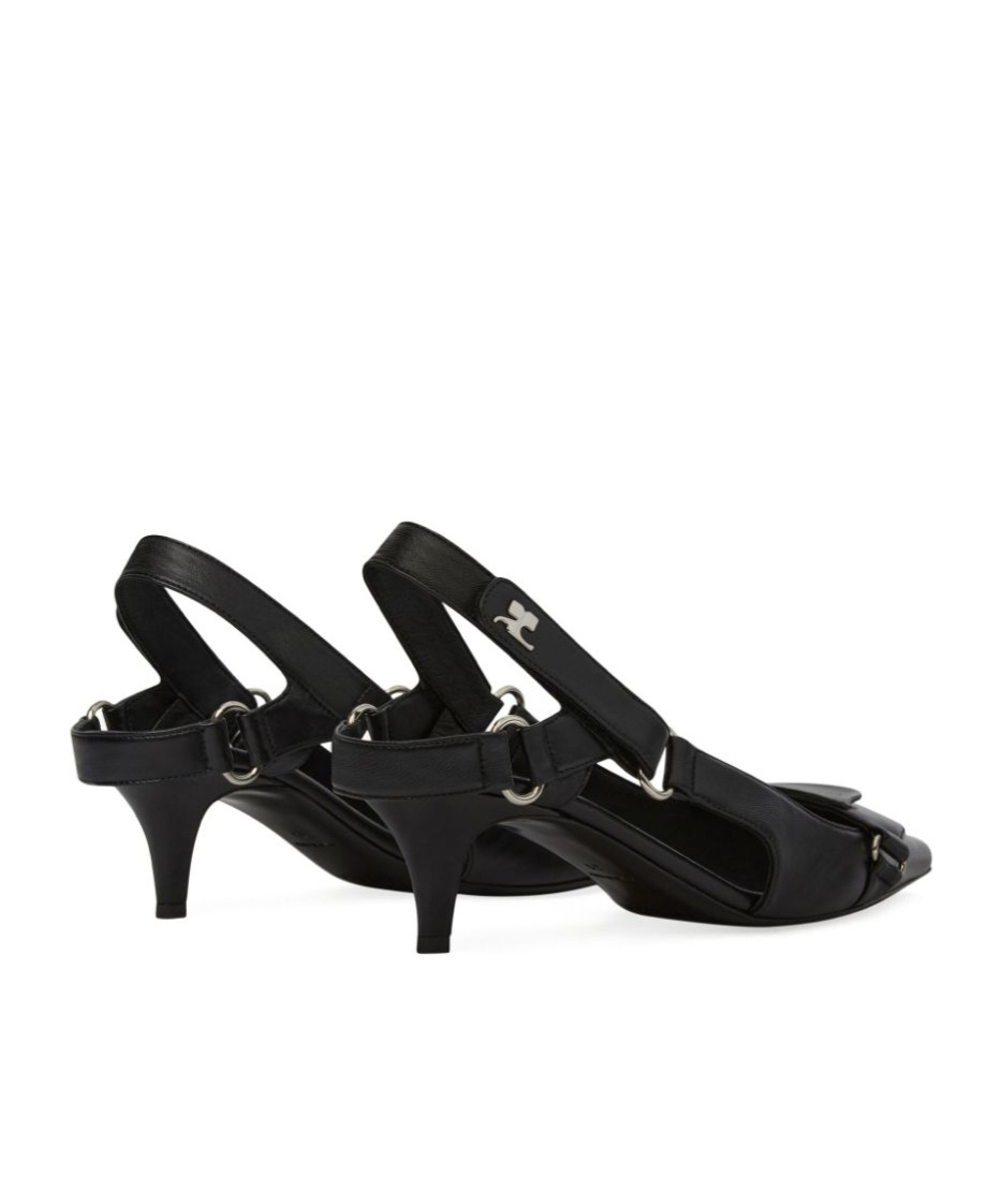 Courrèges Racer Pointed-toe Slingback Pumps In Black