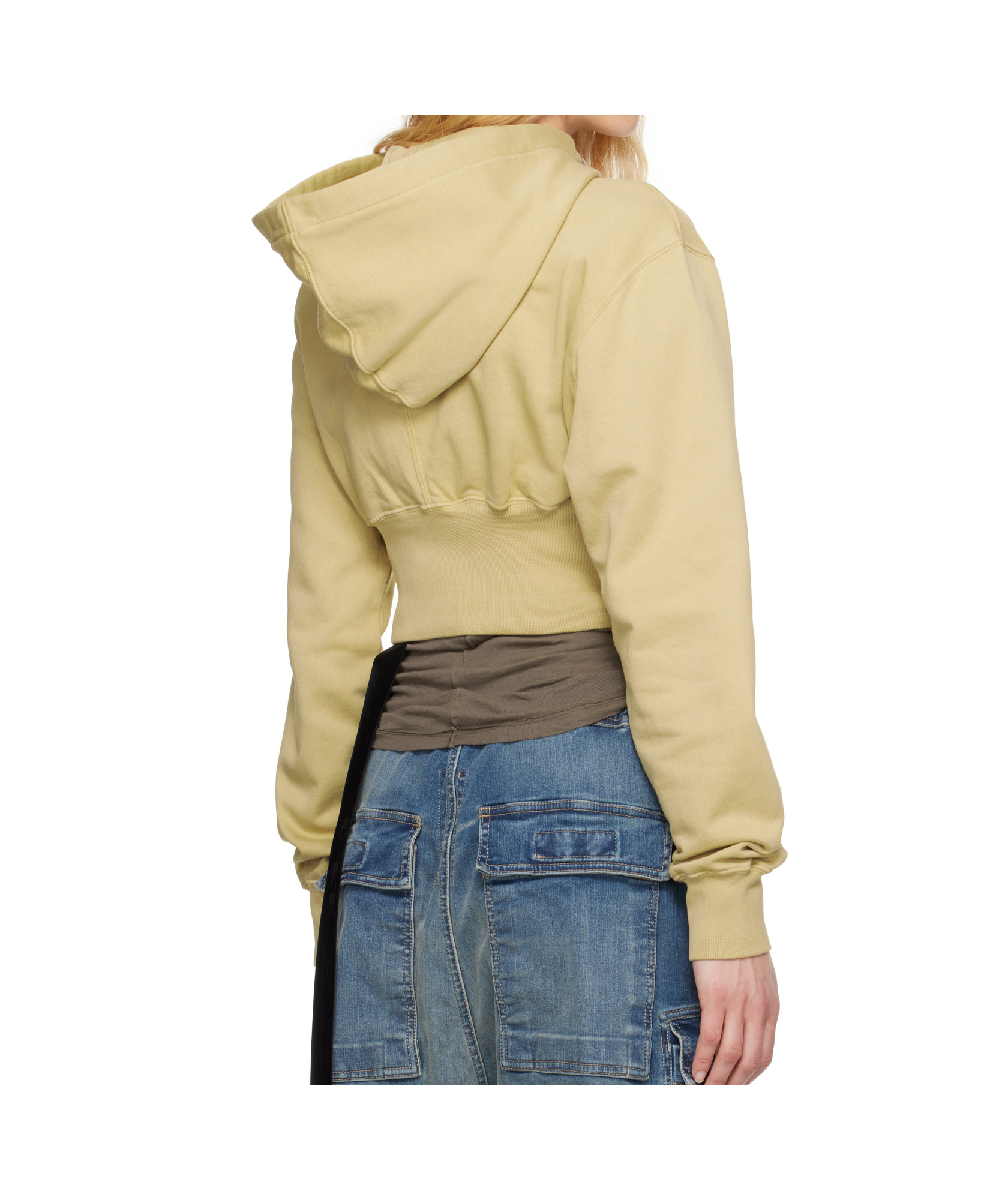 Rick Owens Drkshdw Beige Hollywood Tatlin Hoodie In Nude