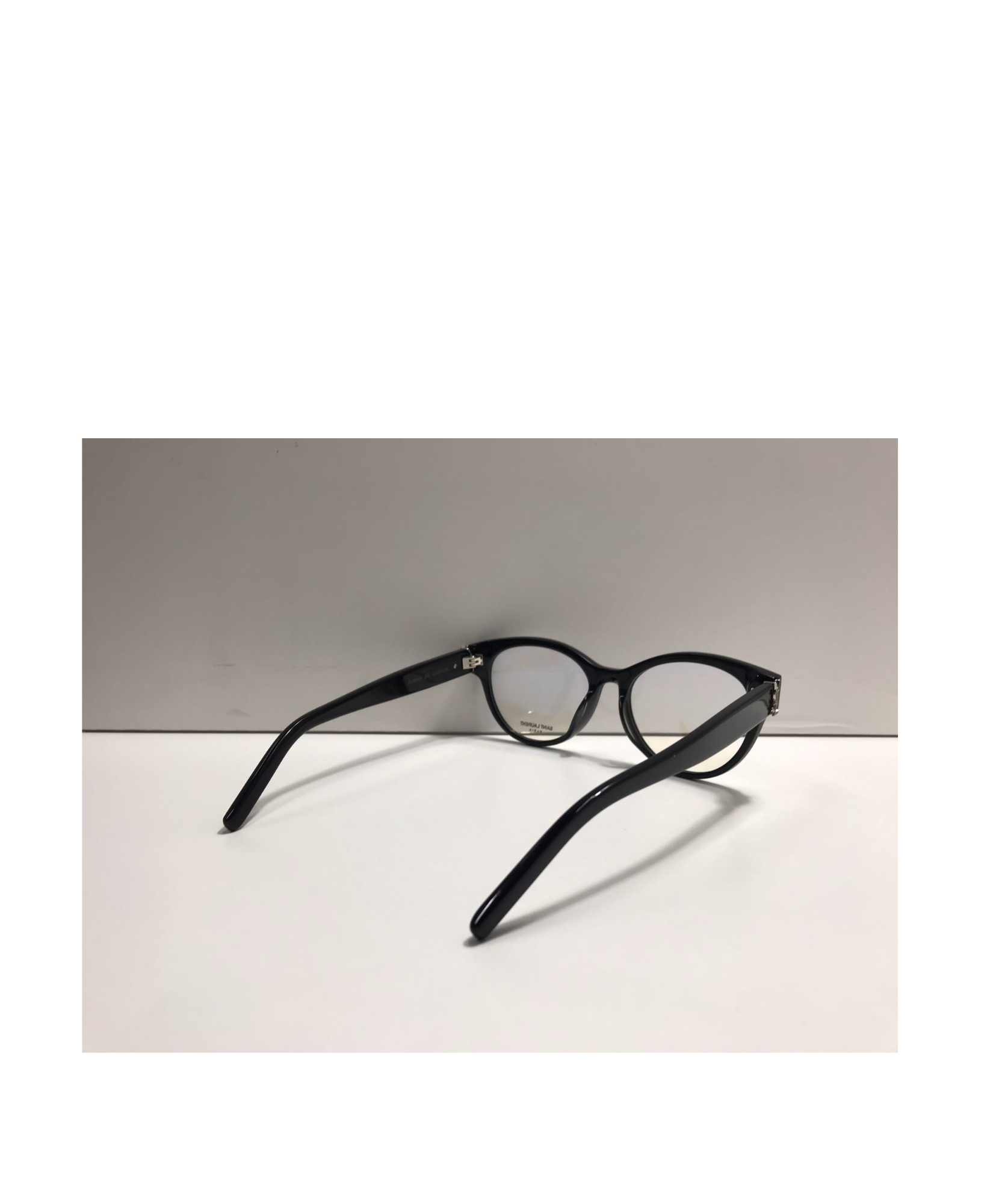 Saint Laurent Contrasting Thick Frame Flat Mirror In Black