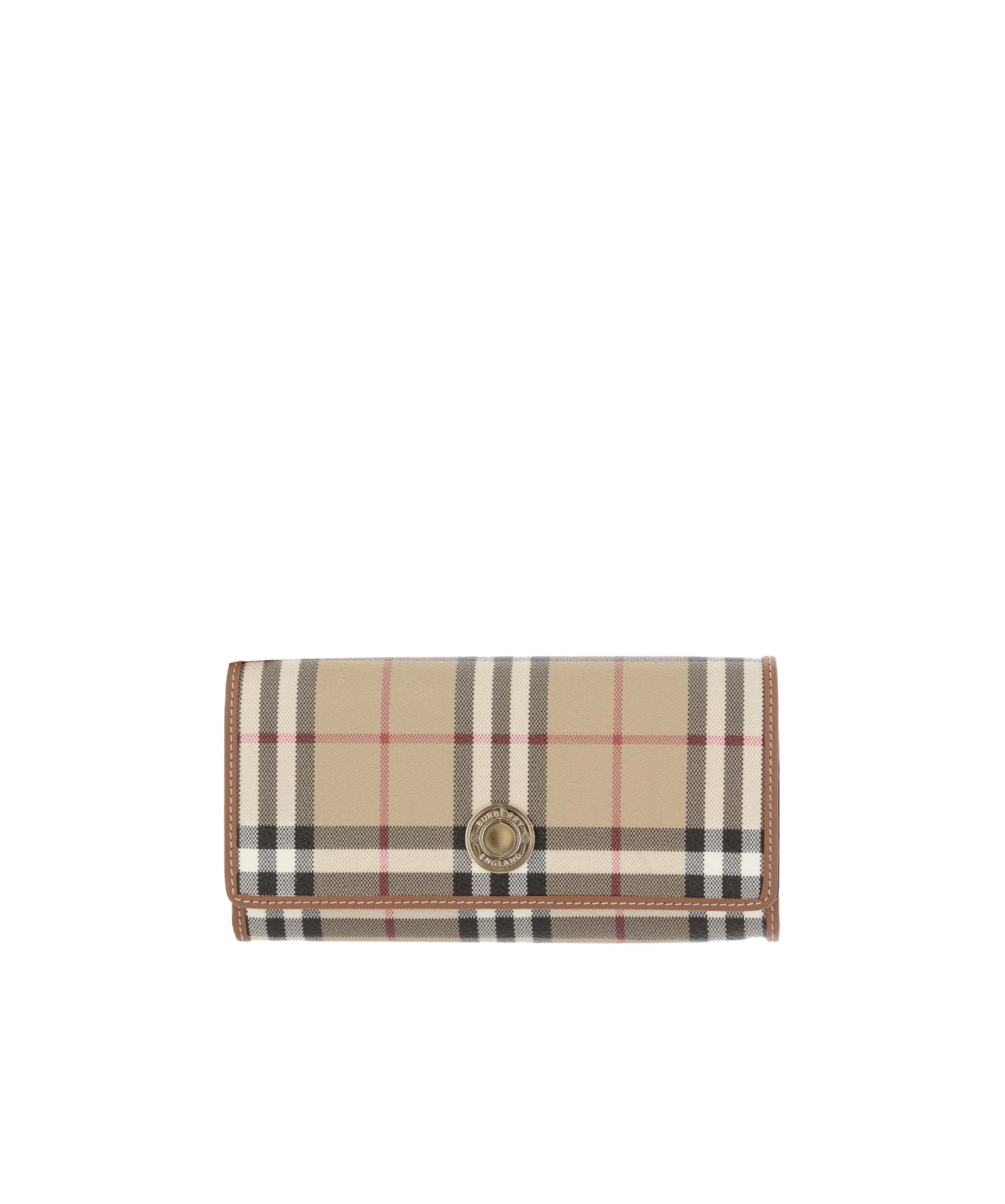 Burberry Women Printed Canvas And Leather Continental Wallet In Nude