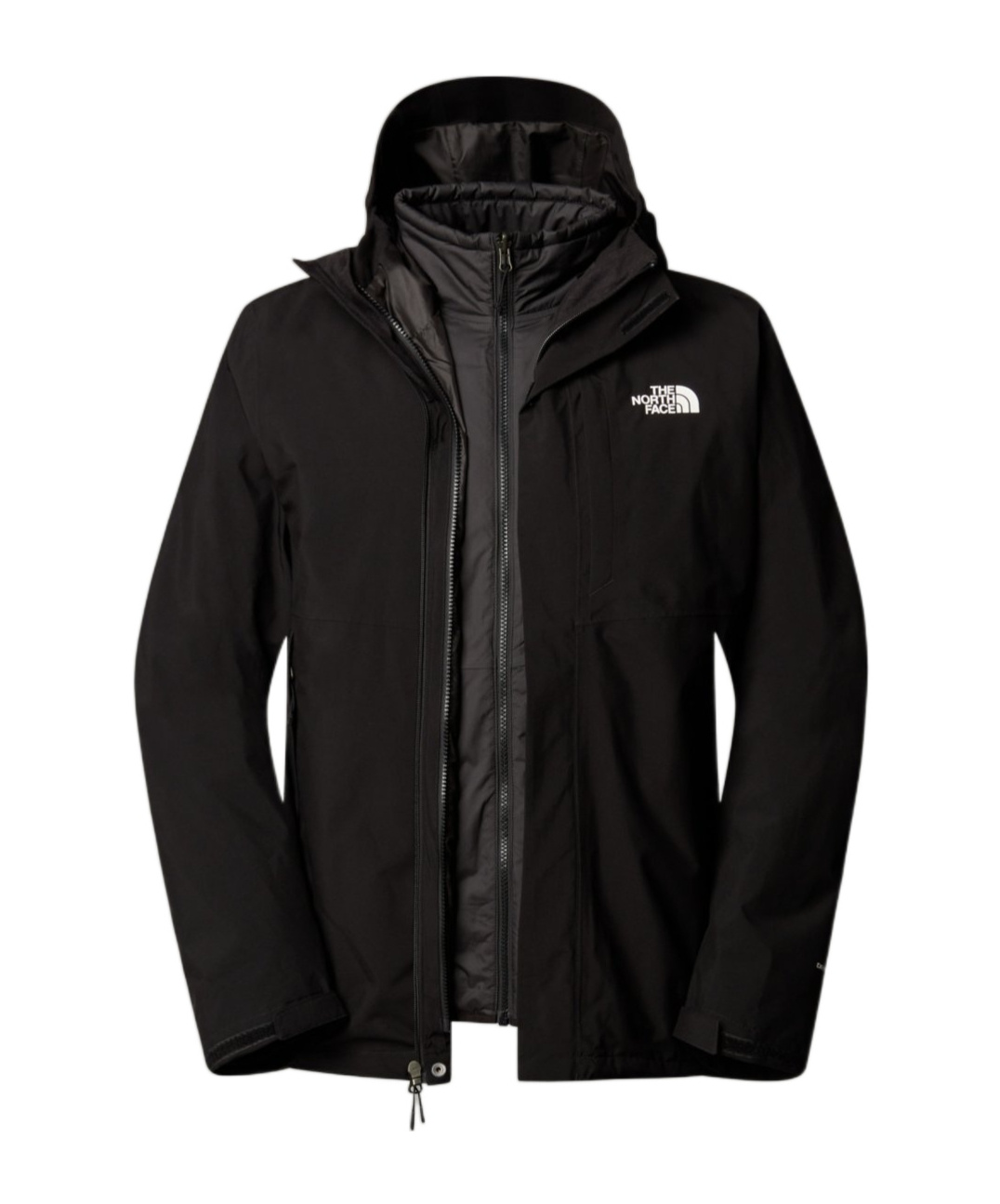 The North Face Dryvent Mono Black Jacket With Logo Printed On The Front In Tech Fabric Man In Black