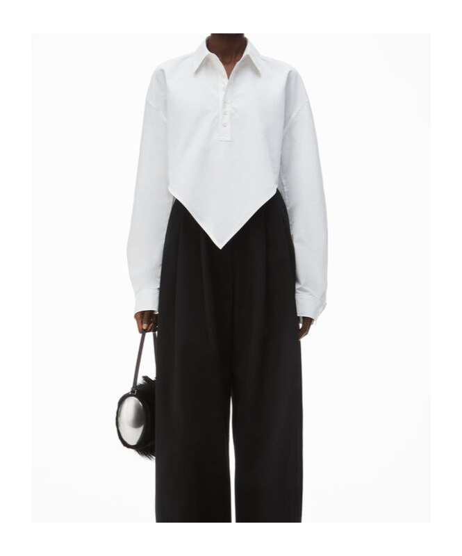 ALEXANDER WANG POINTED HEM BLOUSE 