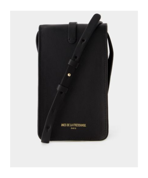 Ines De La Fressange Logo Shoulder Bag In Black
