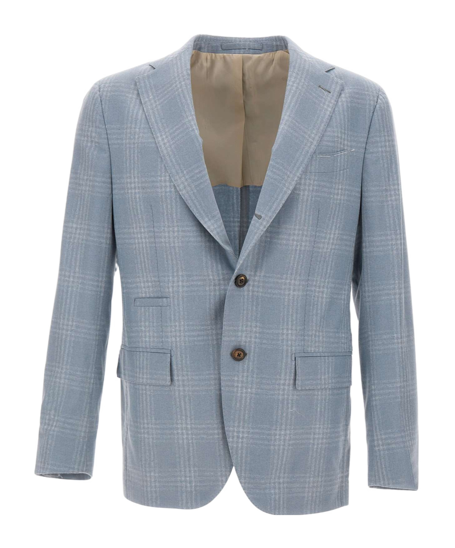Eleventy Single-breasted Checked Blazer In Blue
