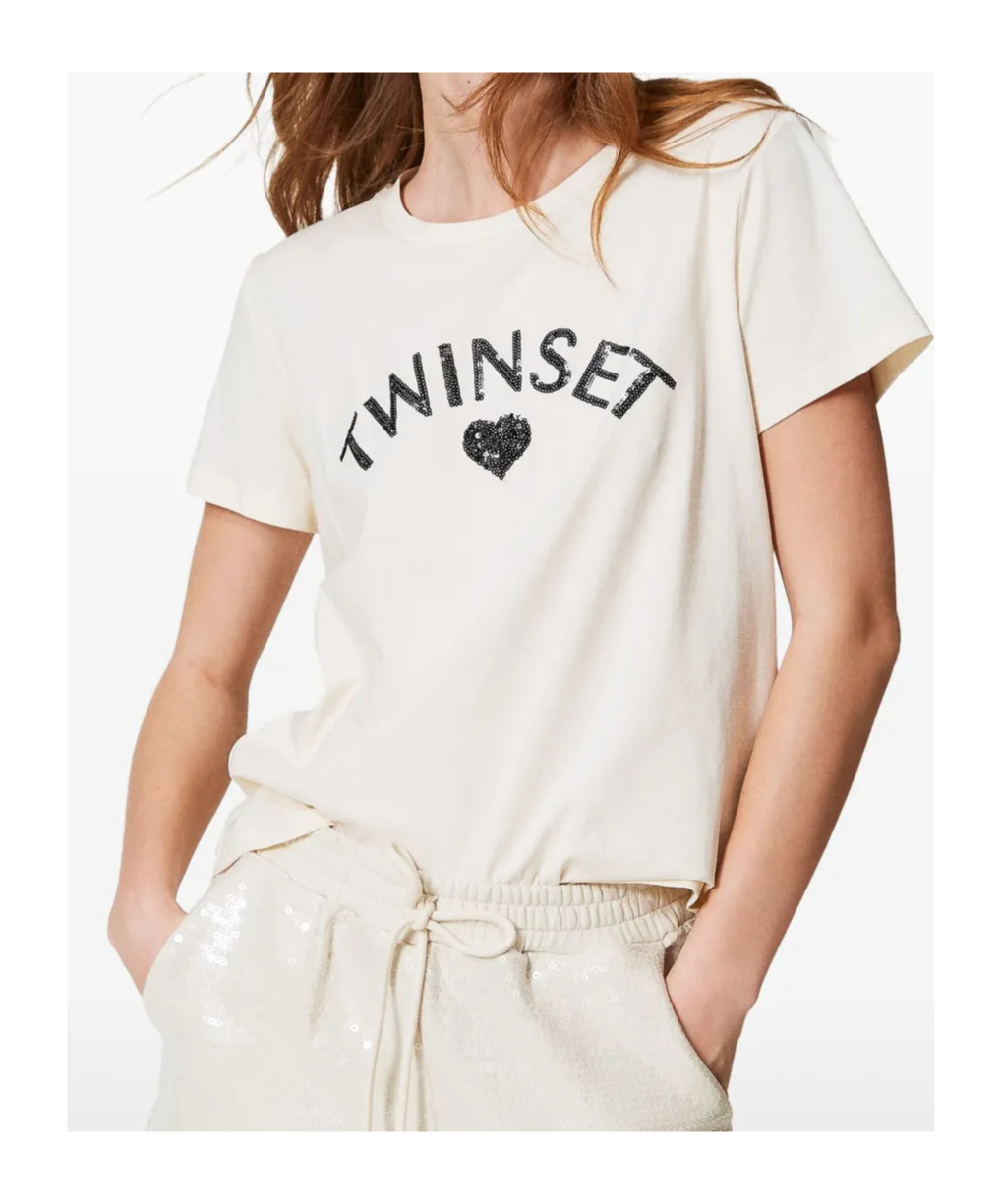 Twinset Logo-embellished T-shirt In White