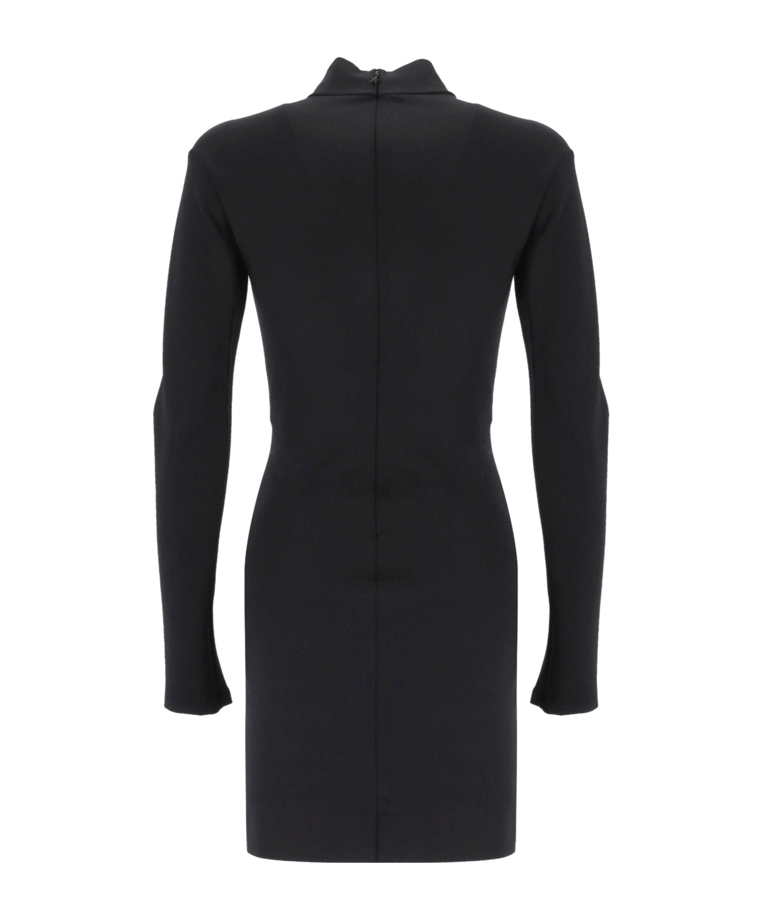 Mugler Star-shaped Long Sleeve Dress In Black