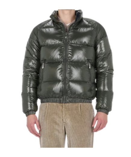 Pyrenex Long-sleeved Stand-up Collar Down Jacket In Green