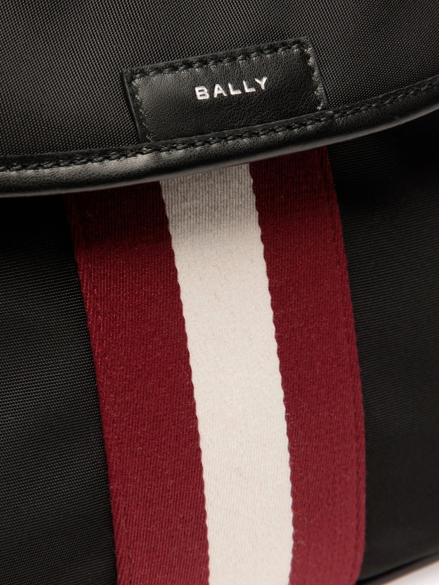 Bally Stripe-detail Canvas Messenger Bag In Black