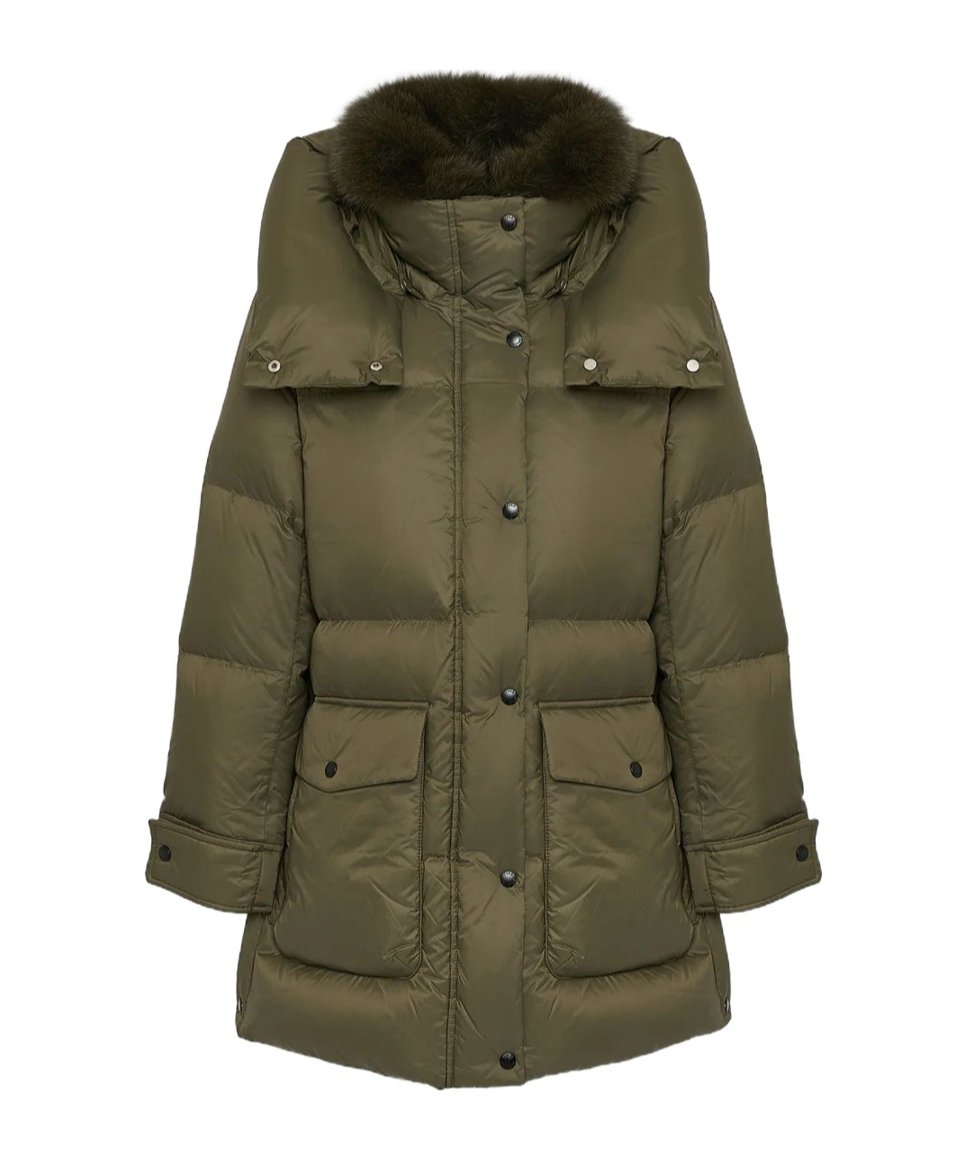 Yves Salomon Long-sleeved Cotton-padded Jacket In Green
