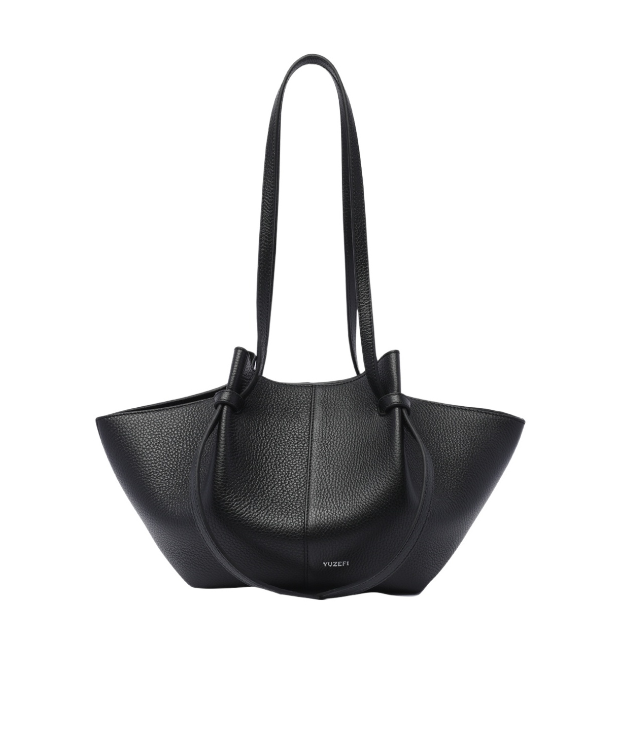 Yuzefi Large Mochi Pebble-grain Shoulder Bag In Black