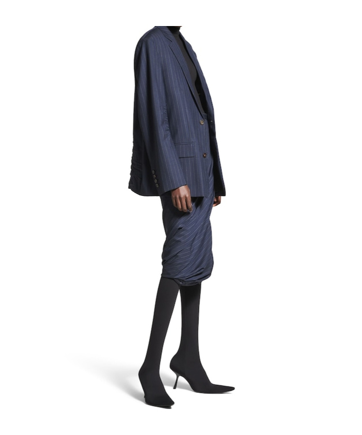 Balenciaga Regular Single Breasted Jacket In Navy Blue
