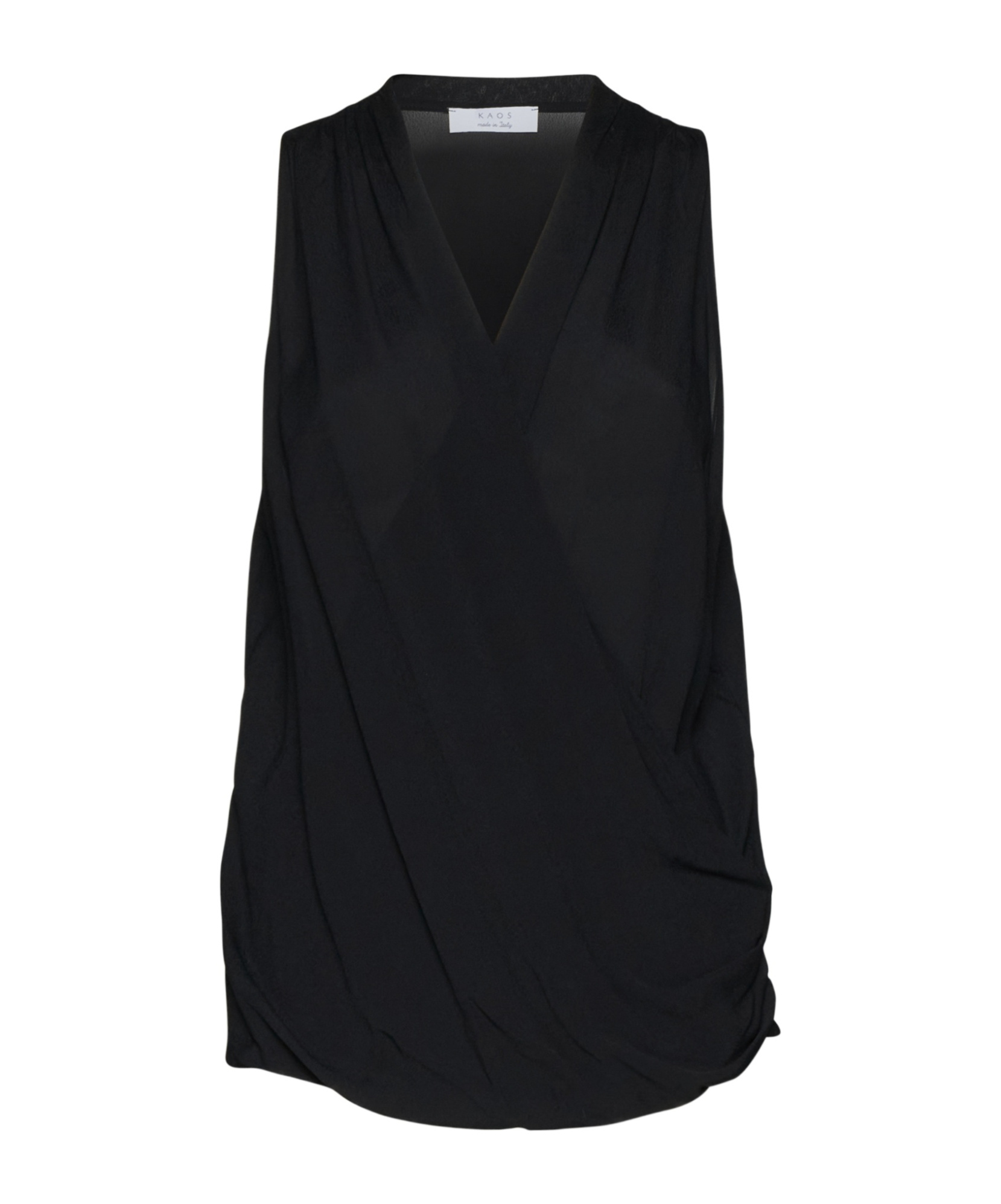 Kaos Draped Sleeveless Blouse In Black