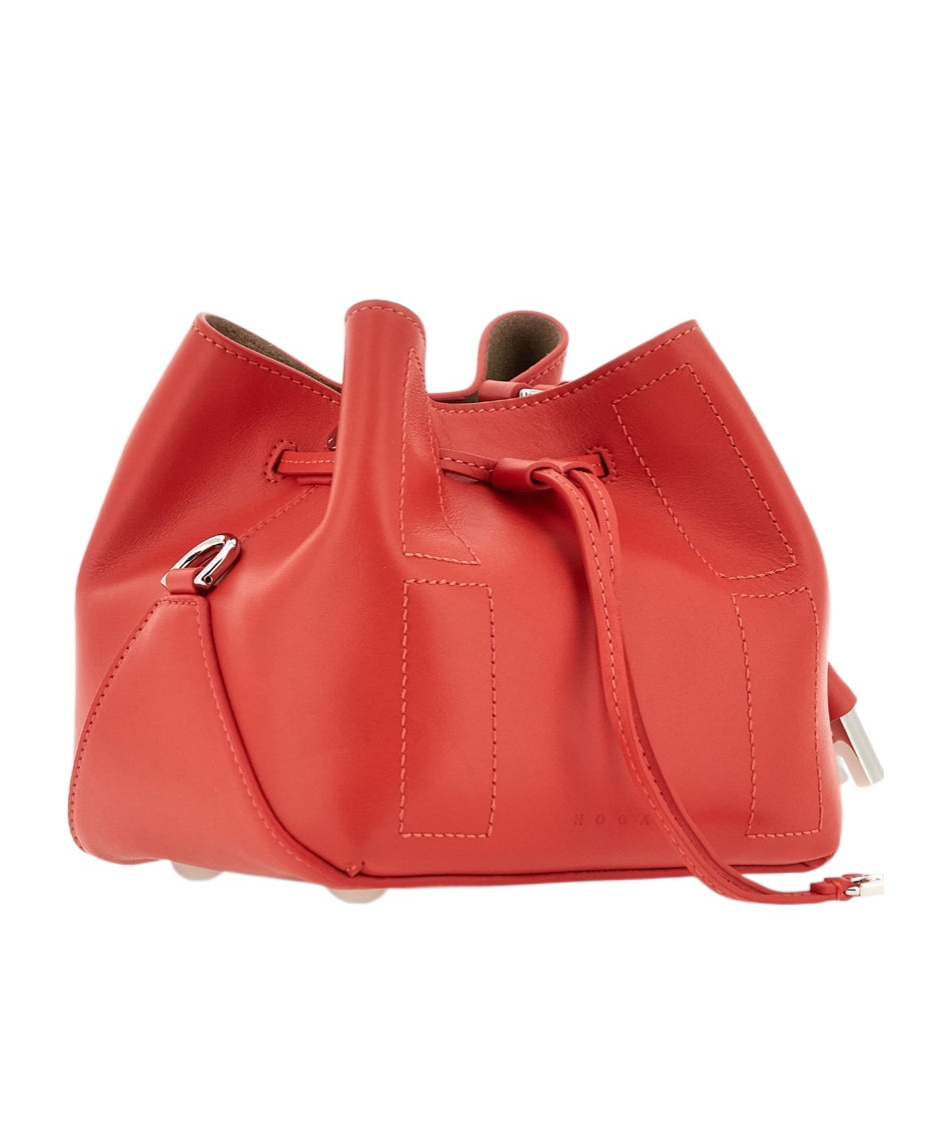 Hogan Mini Hocket Drawstring Bucket Bag In Red
