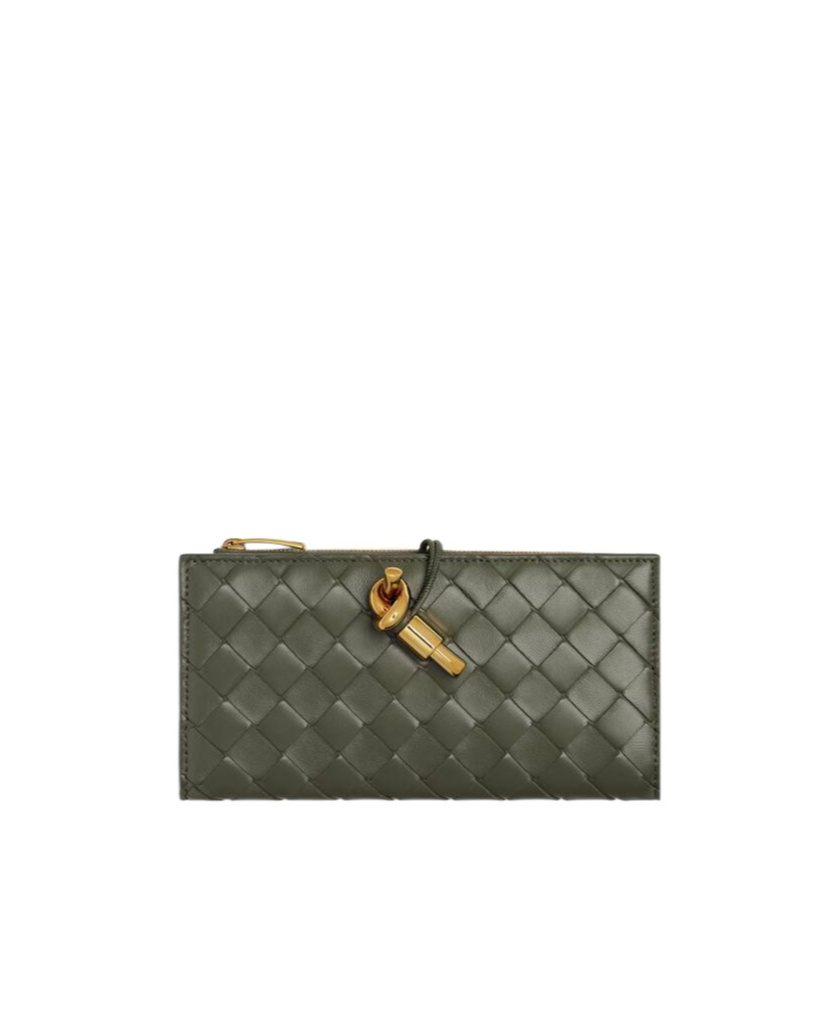 Bottega Veneta Andiamo Long Wallet In Green