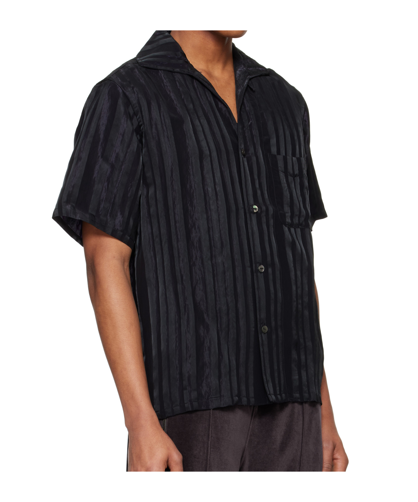 Needles Short-sleeved Circular Print Shirt In Black/purple