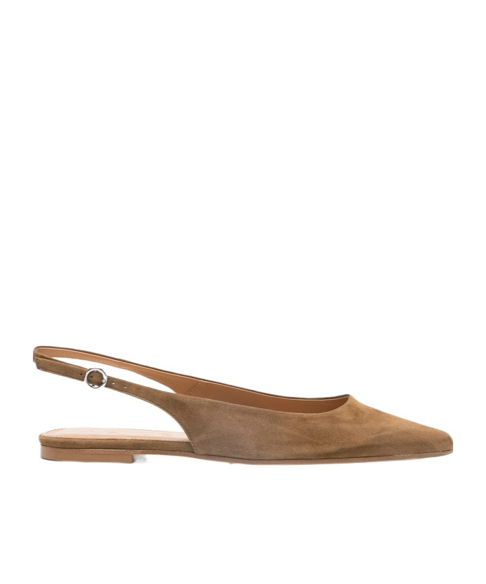 Aeyde Pointed-toe Flat Sandals In Brown